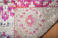 Load image into Gallery viewer, Pink Ikat Recycled Silk Rug
