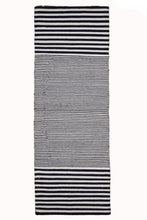 Load image into Gallery viewer, Monochrome Handwoven Striped Wool Dhurrie

