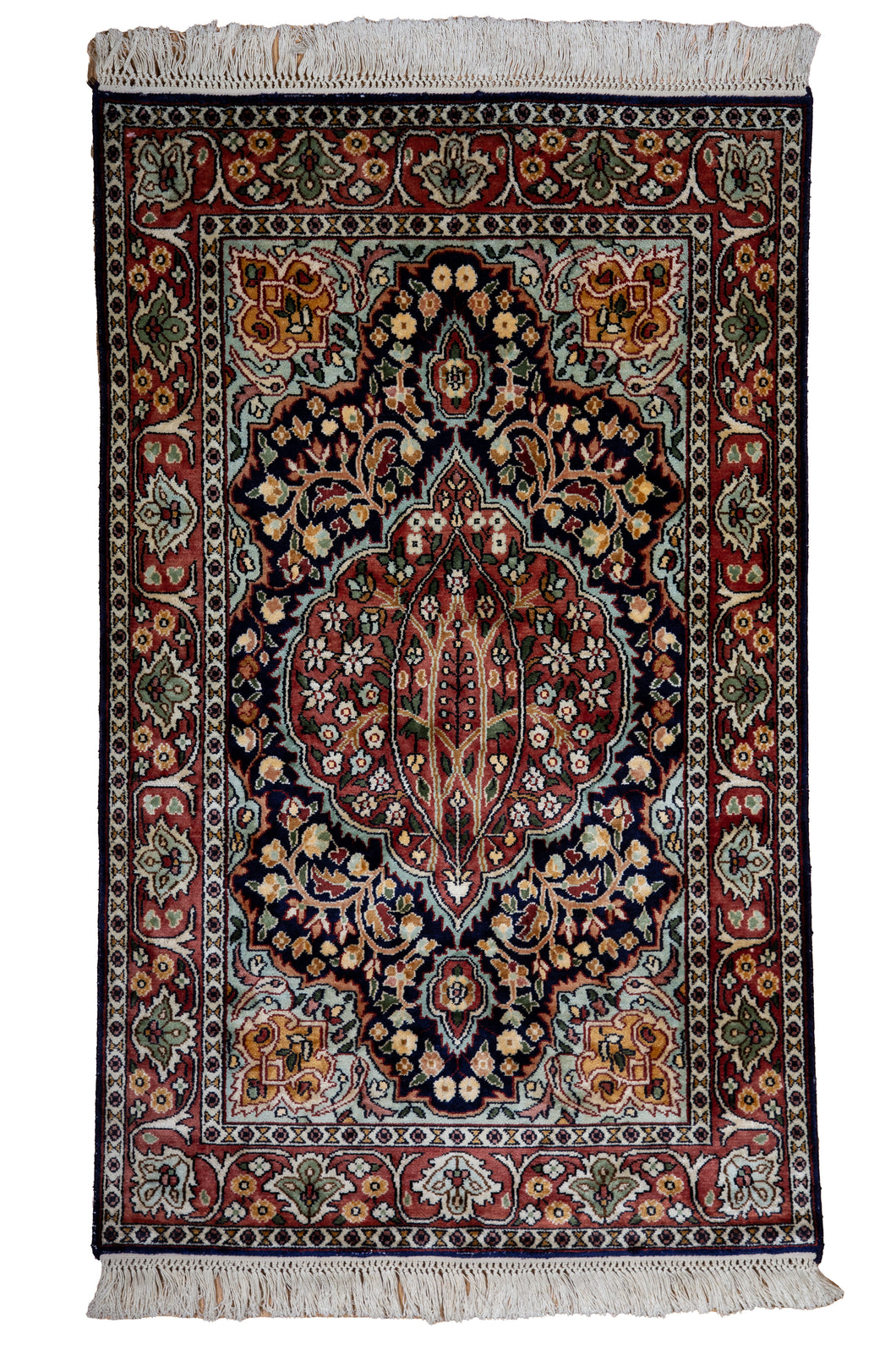 Kashmir Silk Medallion Floral Rug