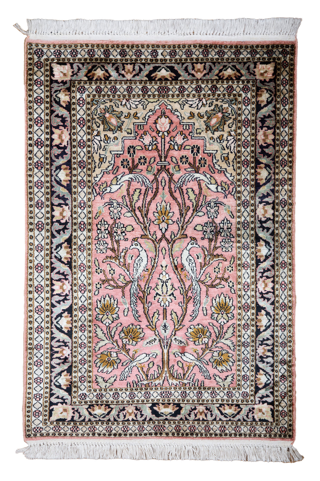 Kashmir Pink Paradise Silk Rug