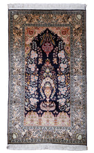 Load image into Gallery viewer, Kashmir Silk Rug – Midnight Garden
