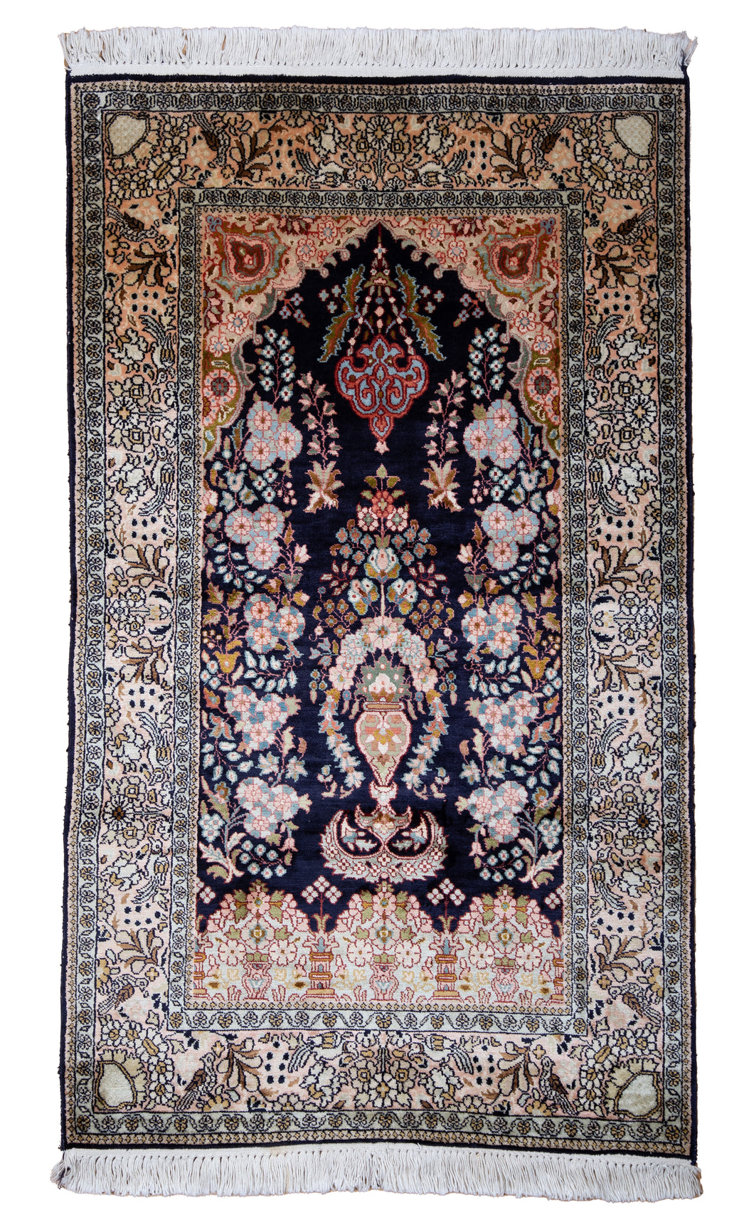 Kashmir Silk Rug – Midnight Garden