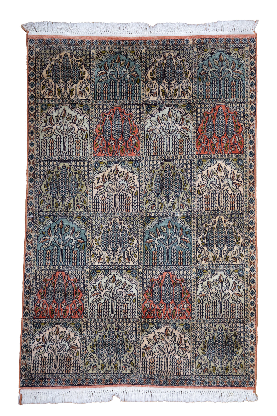 Kashmir Silk Rug – Garden Panel Majesty