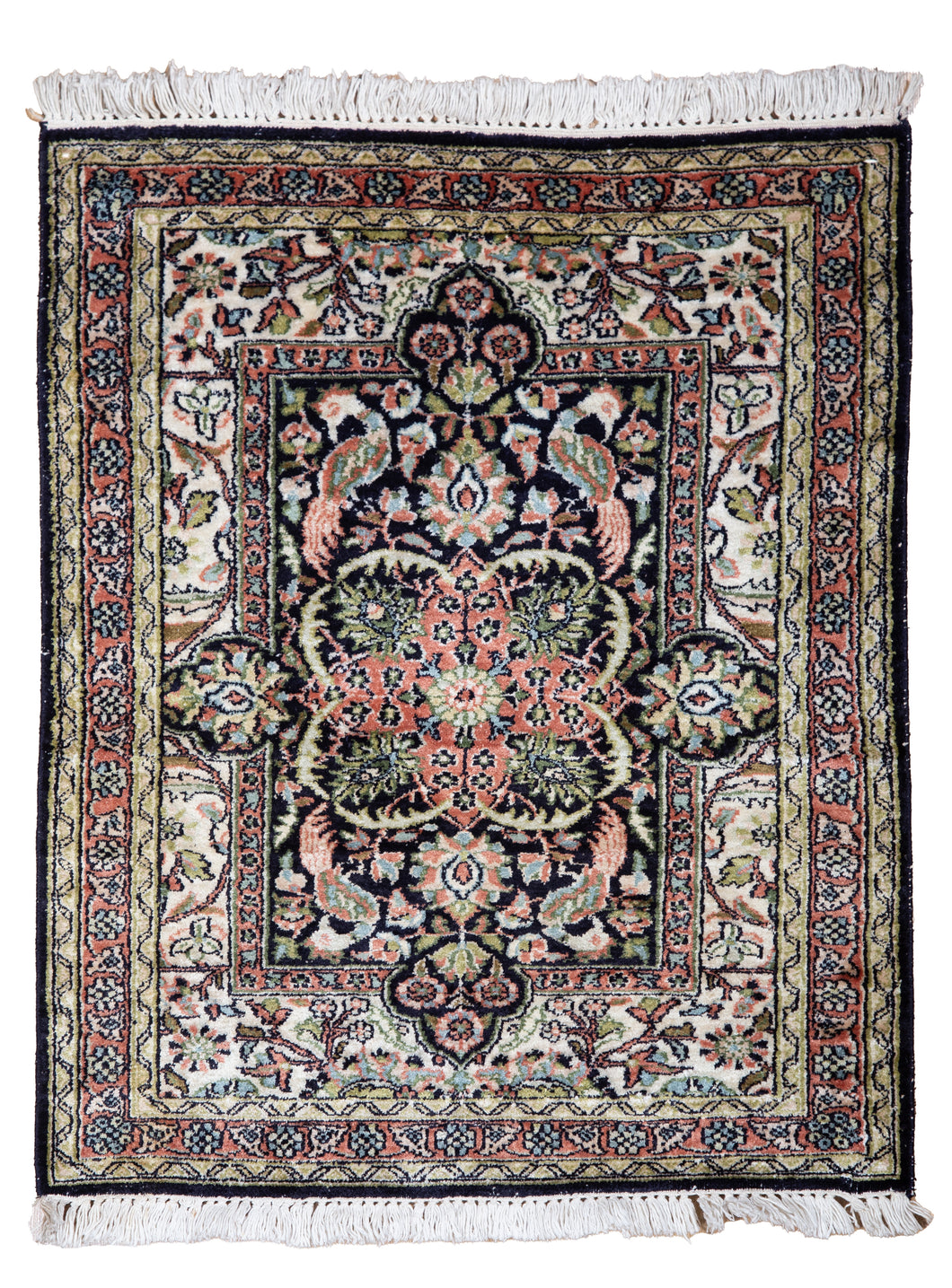Kashmir Silk Rug – Royal Garden Medallion