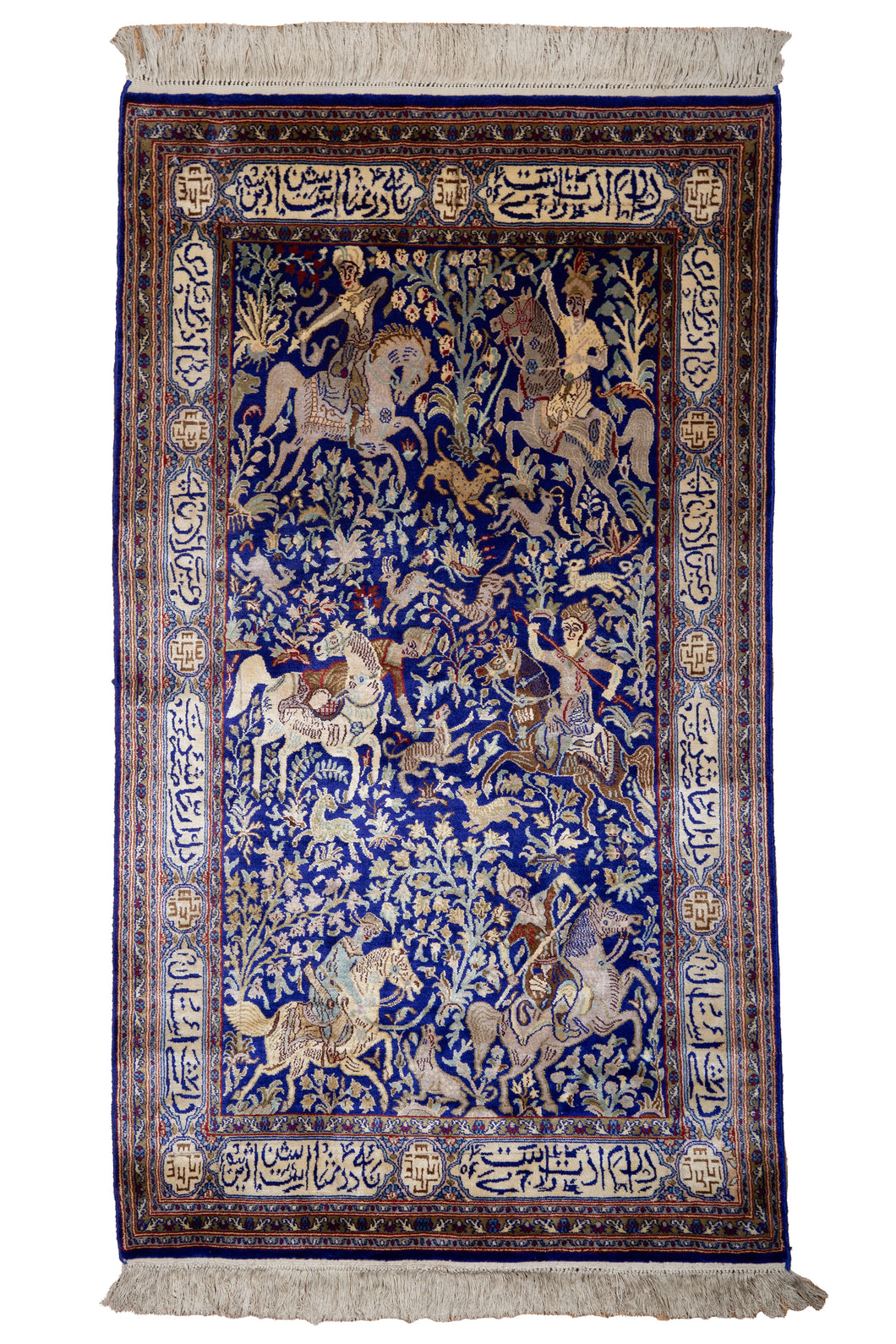 Kashmir Silk Rug – Royal Hunt Tapestry