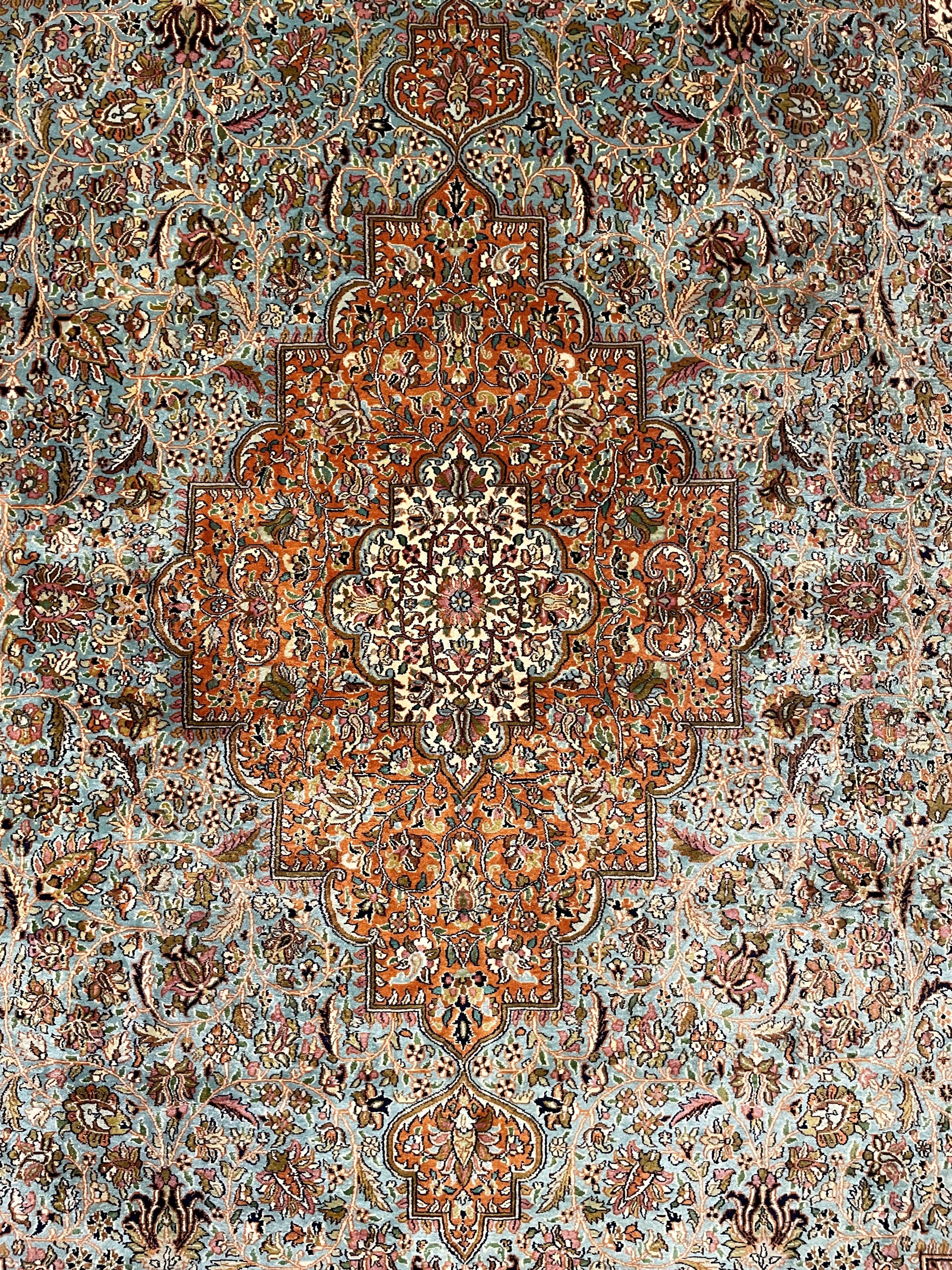 Modern Kashan Silk Carpet