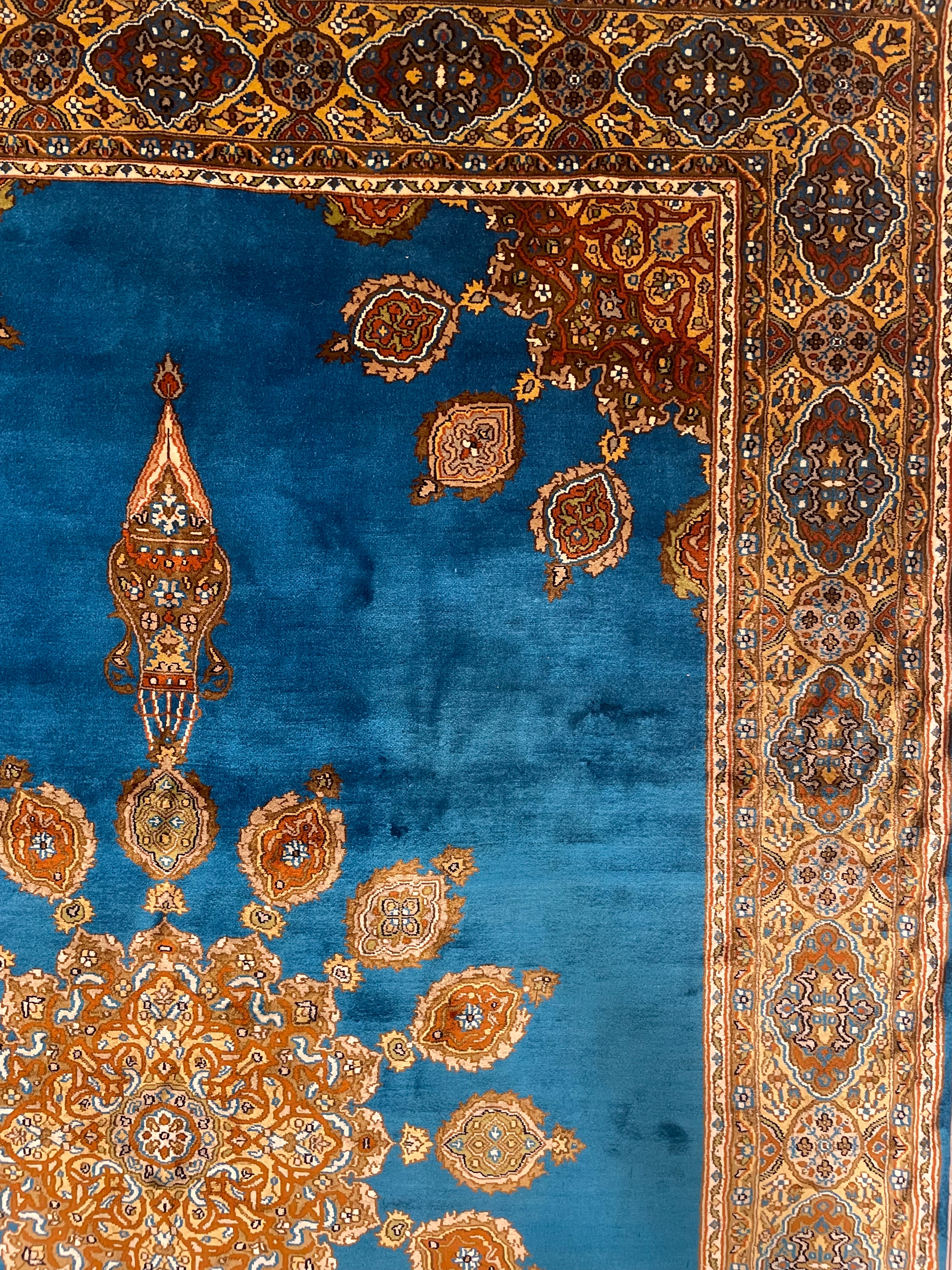 Open Field Ardabil Silk Carpet