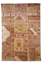 Load image into Gallery viewer, Patchwork Wool Rug – Handmade Traditional Carpet from India
