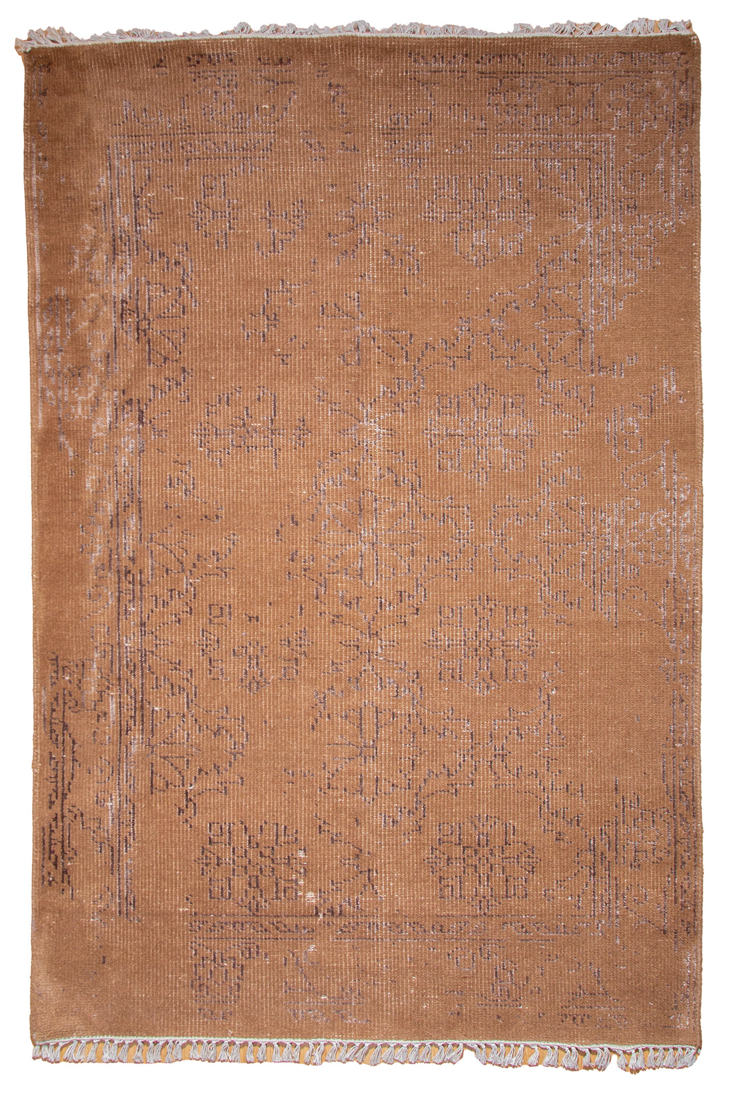 Handmade Brown Wool Rug – Modern Minimal Carpet from India