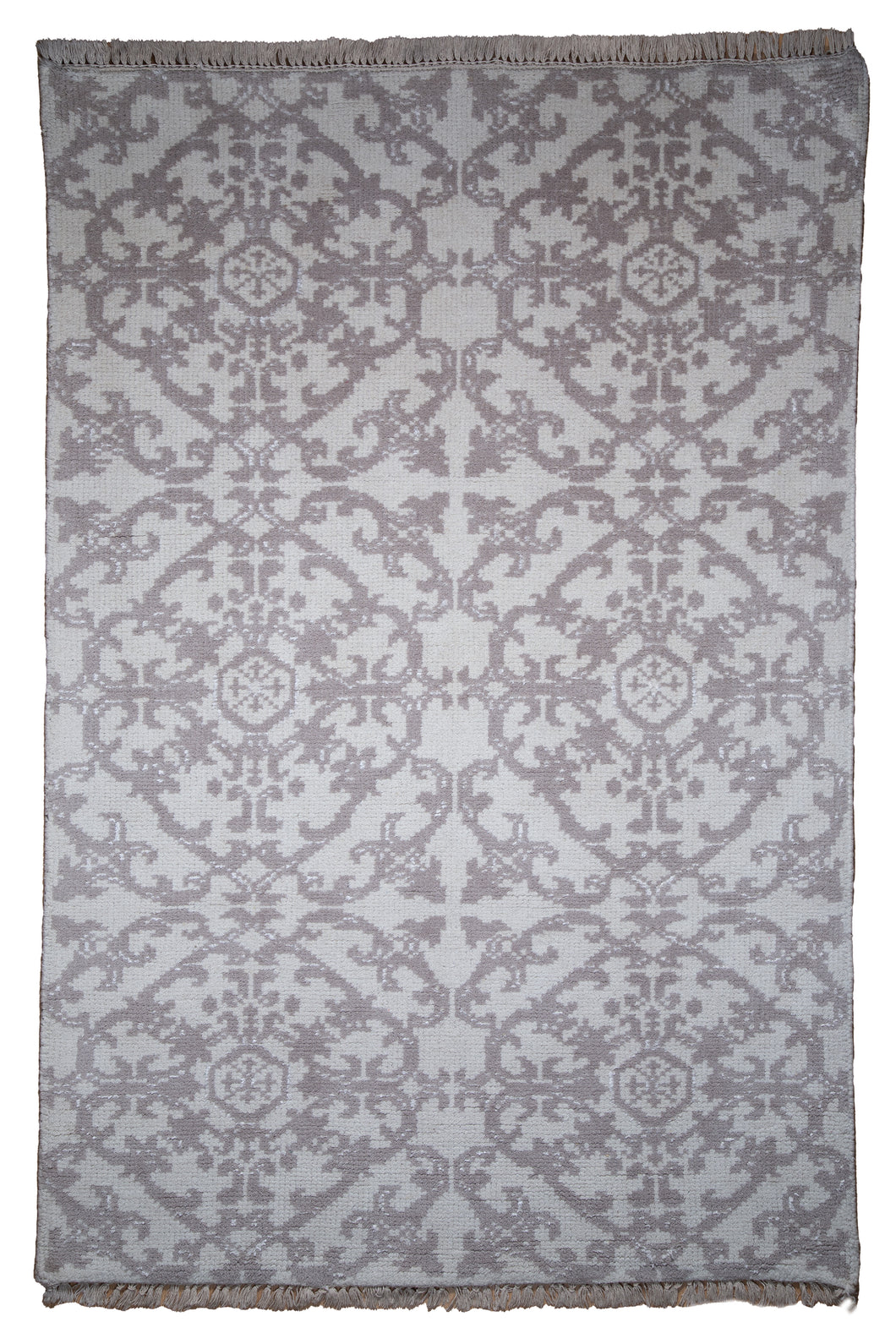Wool & Bamboo Silk Damask Rug – Luxury Modern Carpet