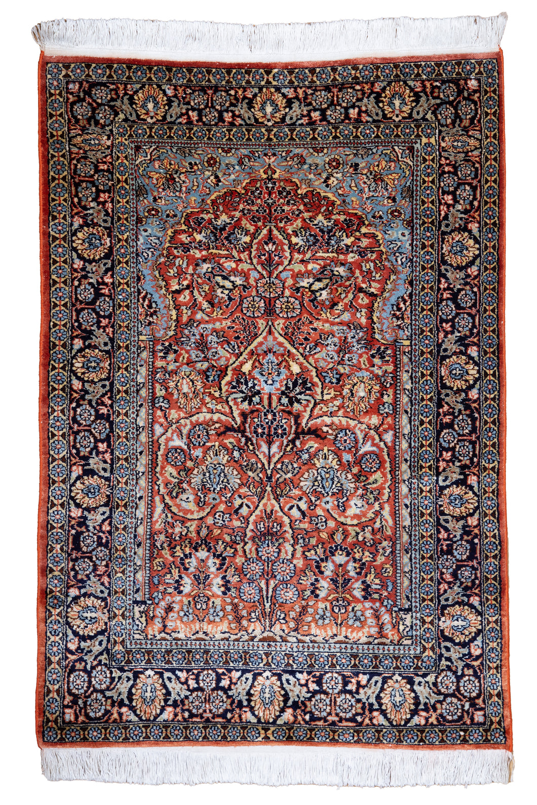 Kashmir Silk Rug – Tree of Life Radiance